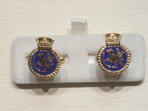 HMS Hood enamelled cufflinks - Click Image to Close